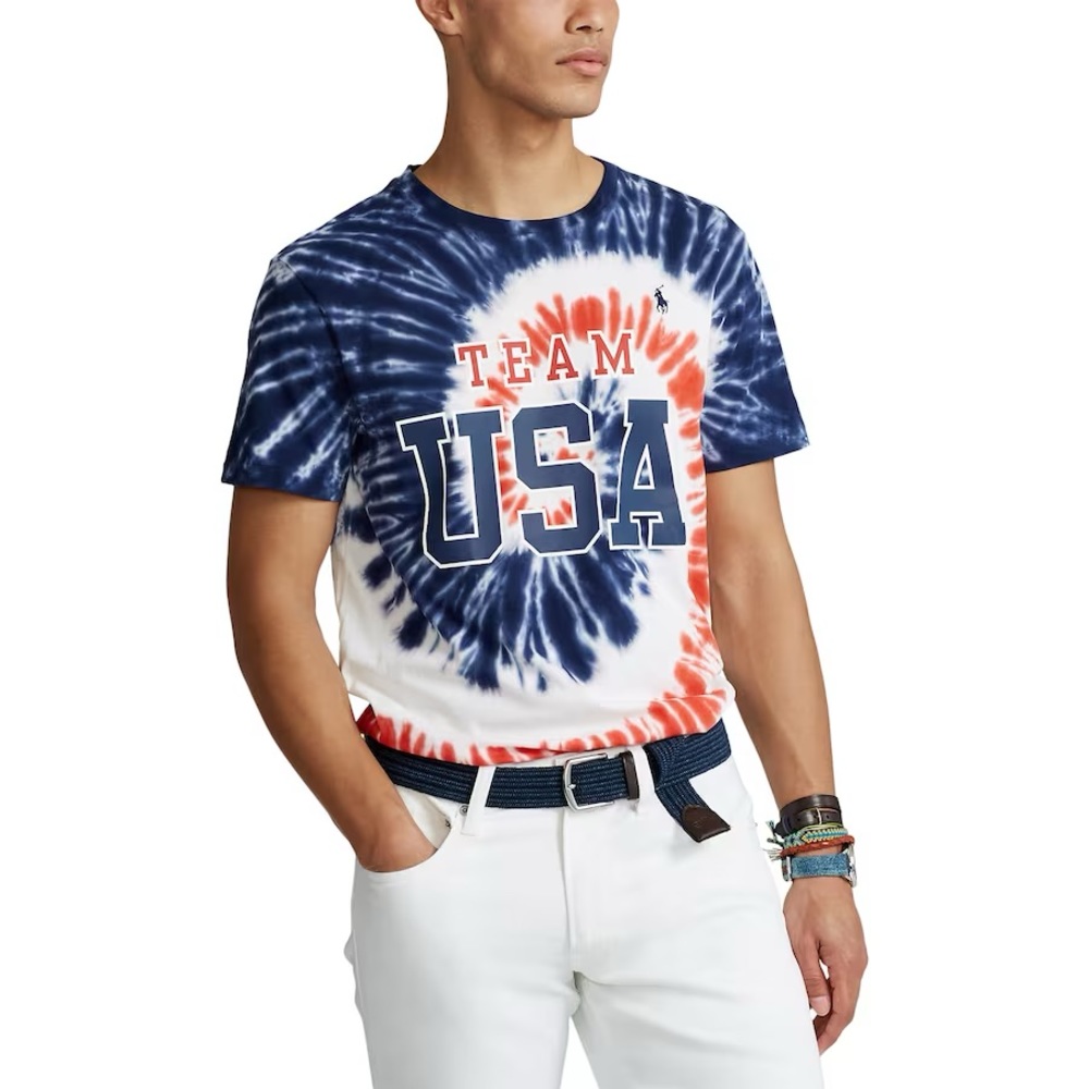 *** SOLD **Men's  Red Team USA 2020 Summer Olympics Tie-Dye T-Shirt